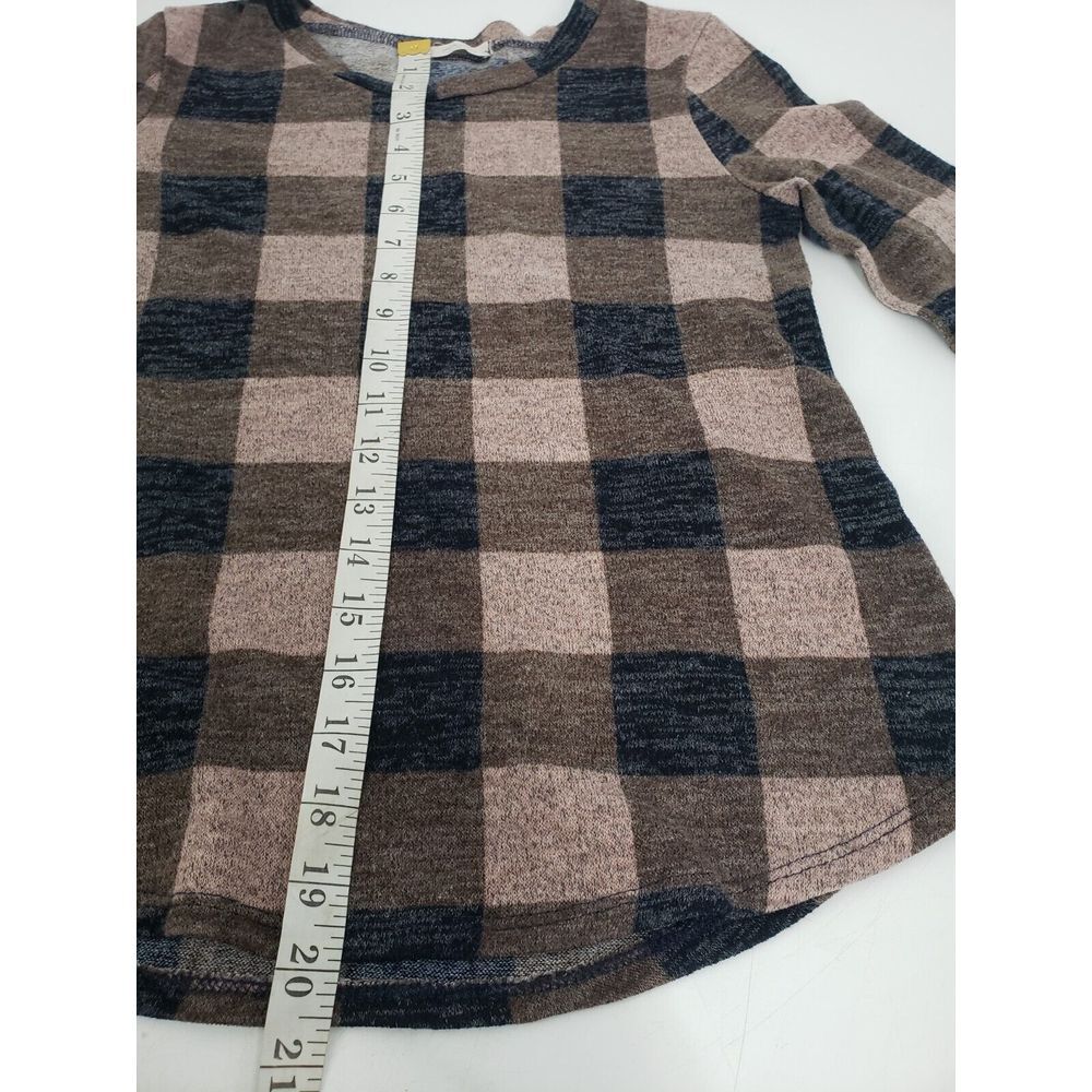 12PM by Mon Ami Size Small Check Pattern Rayon Cardigan Elbow Patch - Picture 5 of 7